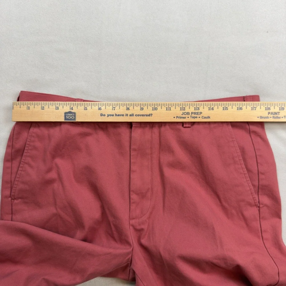 Brooks‎ Brothers 346 Chinos Coral/Salmon Cotton Flat Front Mens Pants 35x30